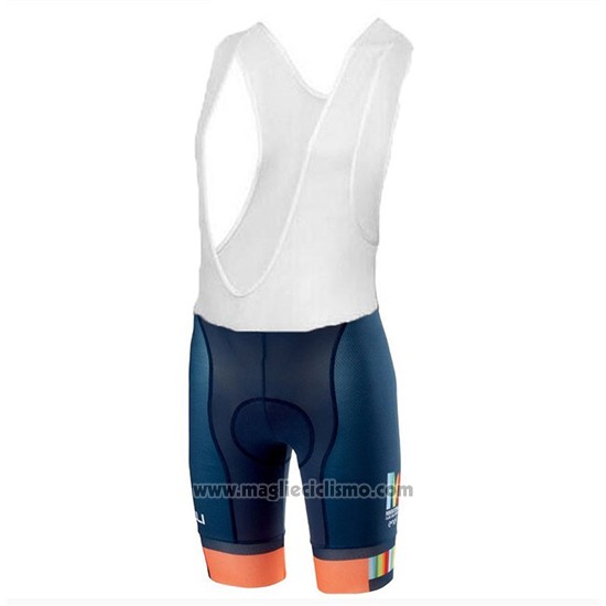 2018 Abbigliamento Ciclismo Castelli Maratona Dles Dolomites-Enel Blu Arancione Manica Corta e Salopette