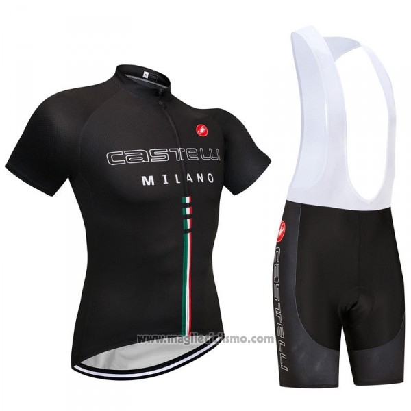 2018 Abbigliamento Ciclismo Castelli Nero Manica Corta e Salopette