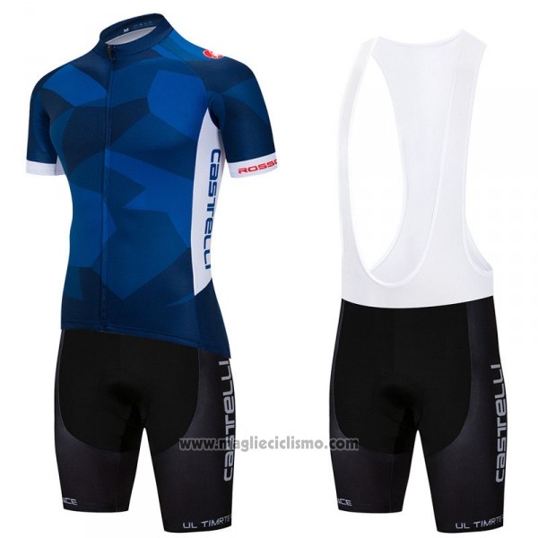 2018 Abbigliamento Ciclismo Castelli Spento Blu Manica Corta e Salopette
