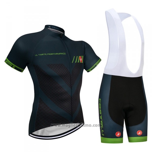 2018 Abbigliamento Ciclismo Castelli Spento Verde Manica Corta e Salopette