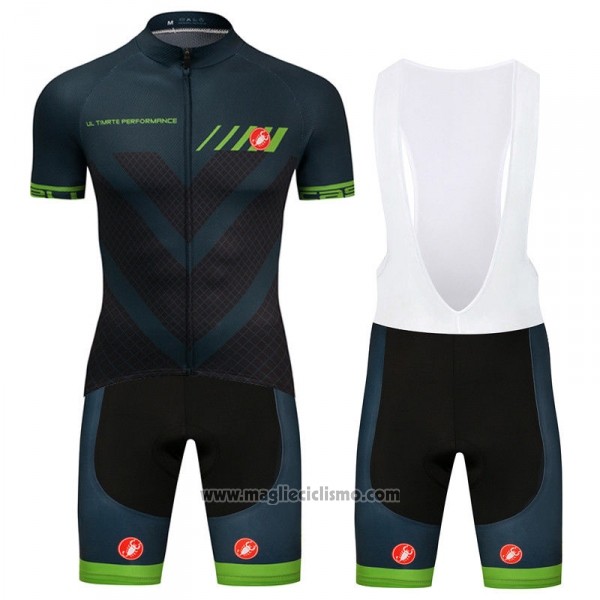 2018 Abbigliamento Ciclismo Castelli Spento Verde Manica Corta e Salopette