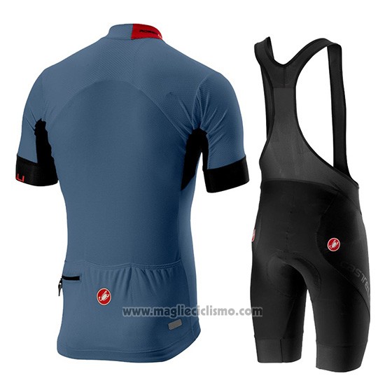 2019 Abbigliamento Ciclismo Castelli Aero Race Blu Manica Corta e Salopette