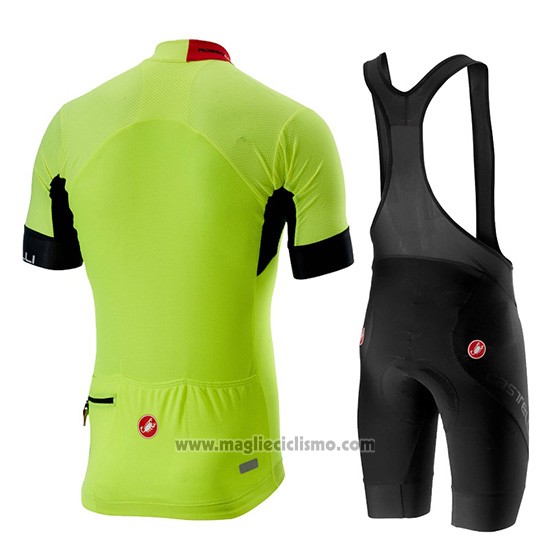 2019 Abbigliamento Ciclismo Castelli Aero Race Verde Manica Corta e Salopette