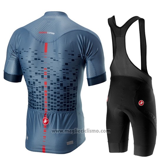 2019 Abbigliamento Ciclismo Castelli Climber's 2.0 Grigio Blu Manica Corta e Salopette