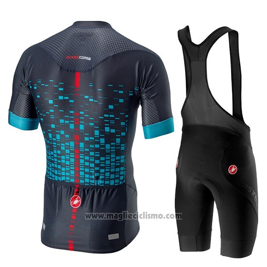 2019 Abbigliamento Ciclismo Castelli Climber's 2.0 Nero Celeste Manica Corta e Salopette