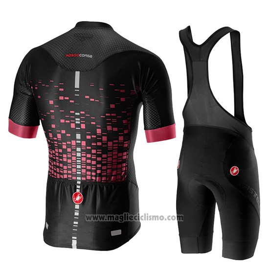 2019 Abbigliamento Ciclismo Castelli Climber's 2.0 Nero Rosa Manica Corta e Salopette
