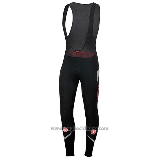 2019 Abbigliamento Ciclismo Castelli DE Grigio Rosso Manica Lunga e Salopette