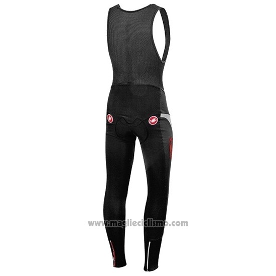 2019 Abbigliamento Ciclismo Castelli DE Nero Rosso Manica Lunga e Salopette
