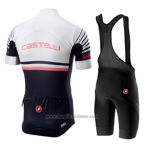 2019 Abbigliamento Ciclismo Castelli Free AR 4.1 Bianco Nero Manica Corta e Salopette
