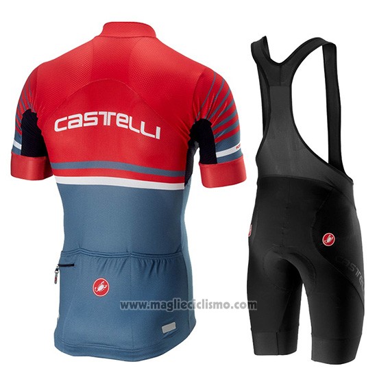 2019 Abbigliamento Ciclismo Castelli Free AR 4.1 Rosso Grigio Manica Corta e Salopette