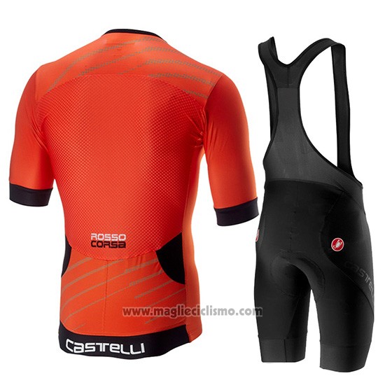 2019 Abbigliamento Ciclismo Castelli Free Speed Race Arancione Manica Corta e Salopette