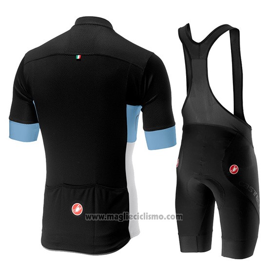 2019 Abbigliamento Ciclismo Castelli Prologo 6 Nero Celeste Bianco Manica Corta e Salopette