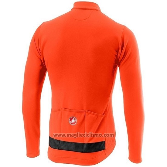 2019 Abbigliamento Ciclismo Castelli Puro 3 Arancione Nero Manica Lunga e Salopette
