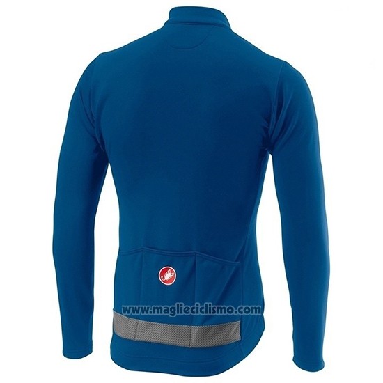 2019 Abbigliamento Ciclismo Castelli Puro 3 Blu Nero Manica Lunga e Salopette