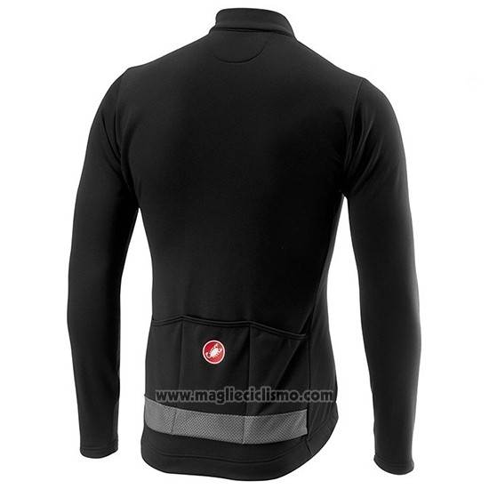 2019 Abbigliamento Ciclismo Castelli Puro 3 Grigio Nero Manica Lunga e Salopette