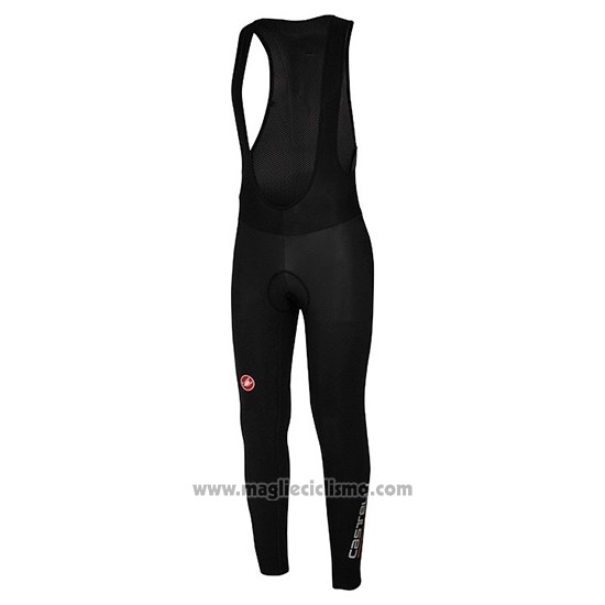 2019 Abbigliamento Ciclismo Castelli Puro 3 Grigio Nero Manica Lunga e Salopette