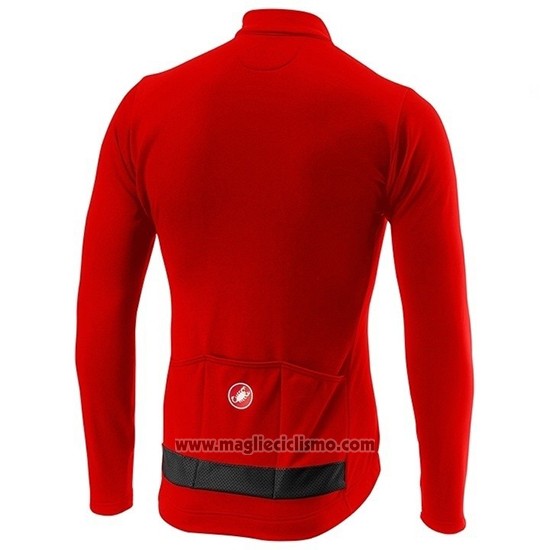 2019 Abbigliamento Ciclismo Castelli Puro 3 Rosso Nero Manica Lunga e Salopette