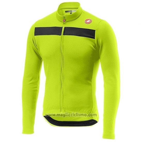 2019 Abbigliamento Ciclismo Castelli Puro 3 Verde Nero Manica Lunga e Salopette
