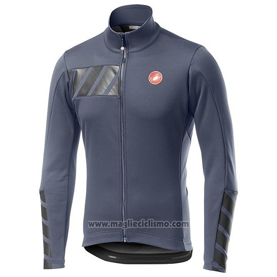 2019 Abbigliamento Ciclismo Castelli Raddoppia 2 Grigio Argentato Manica Lunga e Salopette