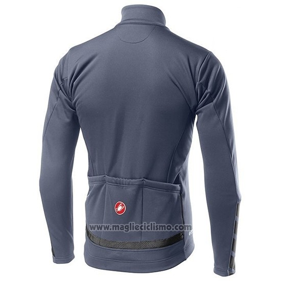 2019 Abbigliamento Ciclismo Castelli Raddoppia 2 Grigio Argentato Manica Lunga e Salopette