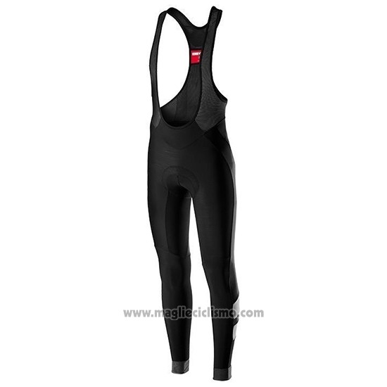 2019 Abbigliamento Ciclismo Castelli Raddoppia 2 Grigio Argentato Manica Lunga e Salopette