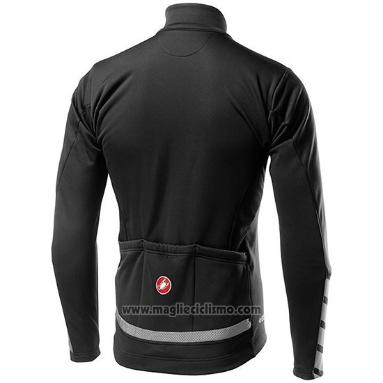 2019 Abbigliamento Ciclismo Castelli Raddoppia 2 Nero Argentato Manica Lunga e Salopette