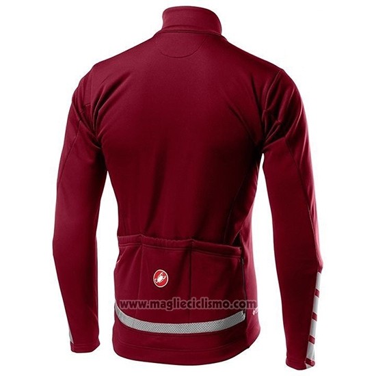2019 Abbigliamento Ciclismo Castelli Raddoppia 2 Rosso Argentato Manica Lunga e Salopette