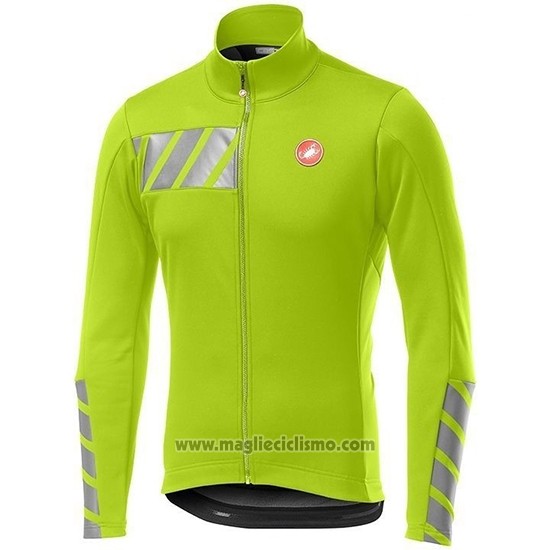 2019 Abbigliamento Ciclismo Castelli Raddoppia 2 Verde Argentato Manica Lunga e Salopette