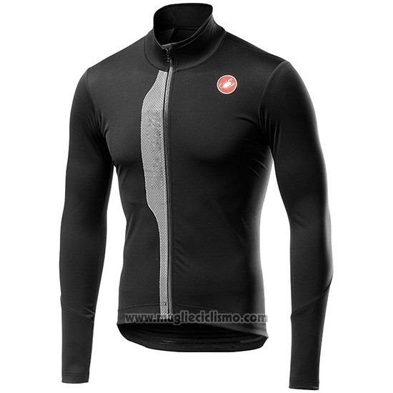 2019 Abbigliamento Ciclismo Castelli TRAS Nero Argentato Manica Lunga e Salopette