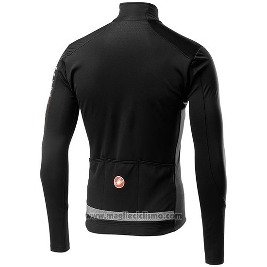 2019 Abbigliamento Ciclismo Castelli TRAS Nero Argentato Manica Lunga e Salopette