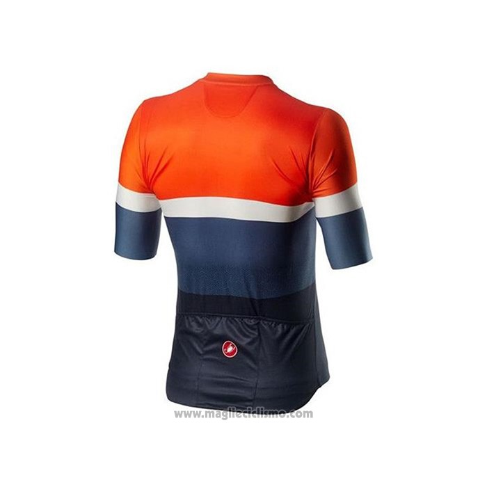 2020 Abbigliamento Ciclismo Castelli Arancione Bianco Blu Manica Corta e Salopette