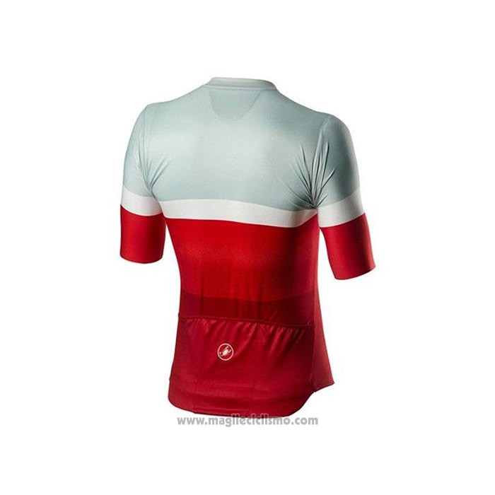 2020 Abbigliamento Ciclismo Castelli Grigio Rosso Manica Corta e Salopette
