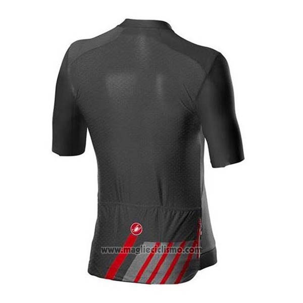 2020 Abbigliamento Ciclismo Castelli Nero Grigio Rosso Manica Corta e Salopette