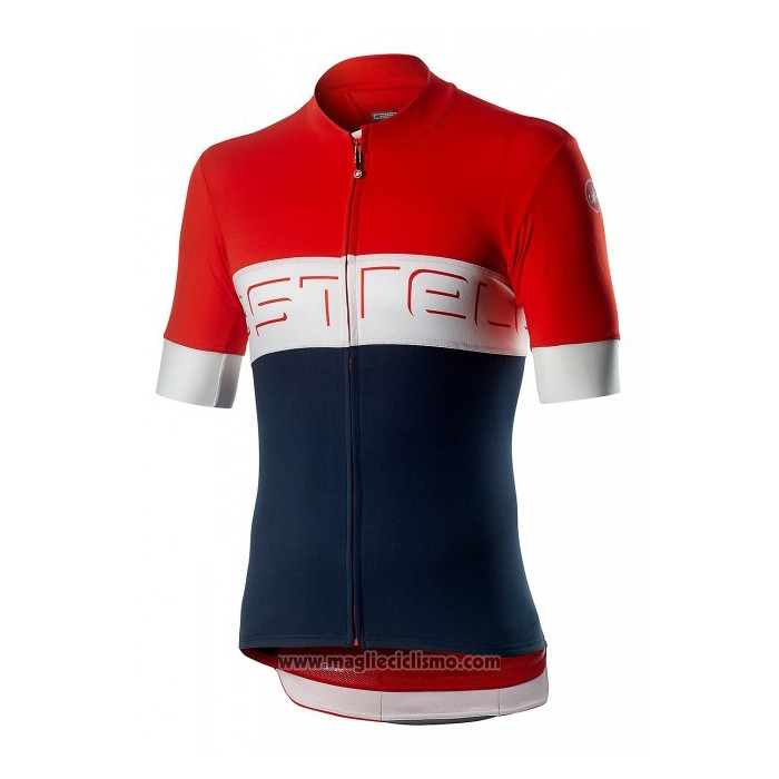 2020 Abbigliamento Ciclismo Castelli Rosso Blu Manica Corta e Salopette