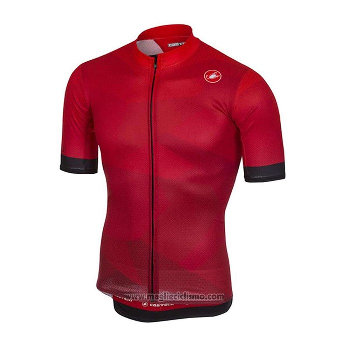 2020 Abbigliamento Ciclismo Castelli Rosso Manica Corta e Salopette