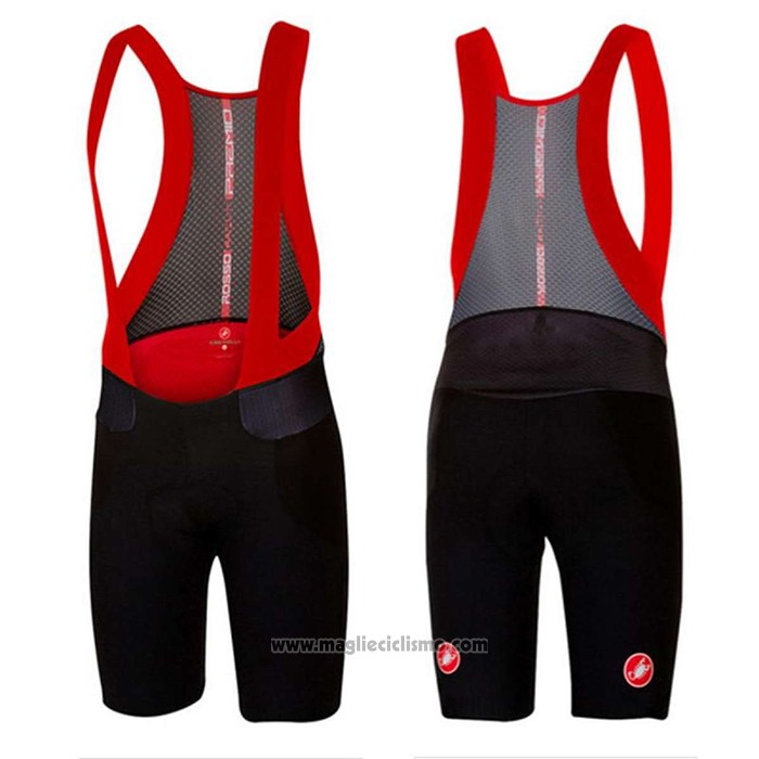 2020 Abbigliamento Ciclismo Castelli Rosso Manica Corta e Salopette