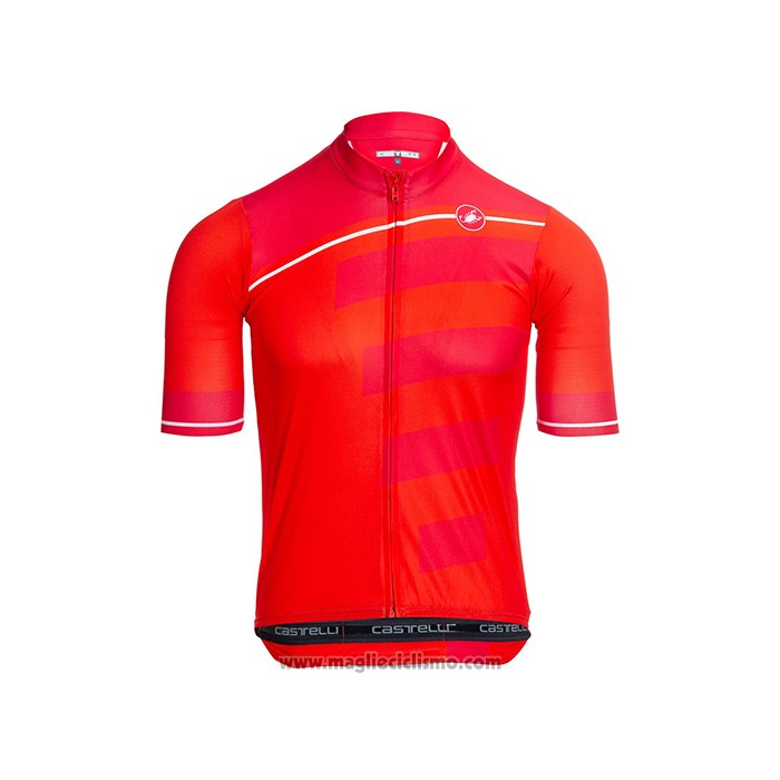 2021 Abbigliamento Ciclismo Castelli Aceso Rosa Rosso Manica Corta e Salopette