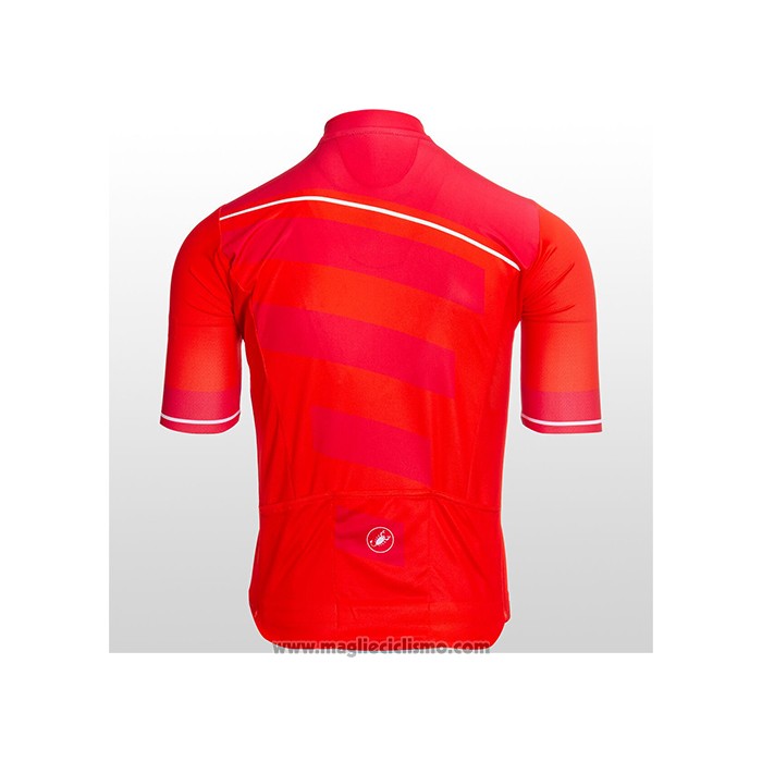2021 Abbigliamento Ciclismo Castelli Aceso Rosa Rosso Manica Corta e Salopette