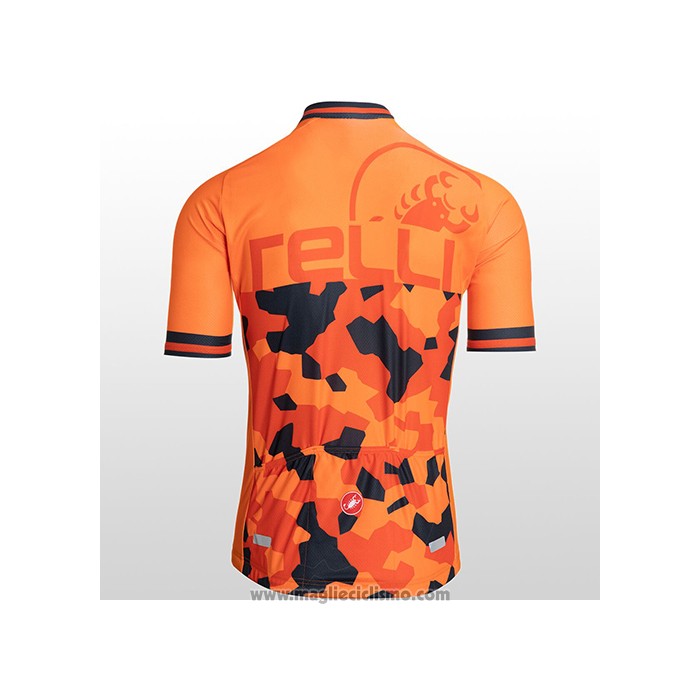 2021 Abbigliamento Ciclismo Castelli Arancione Manica Corta e Salopette