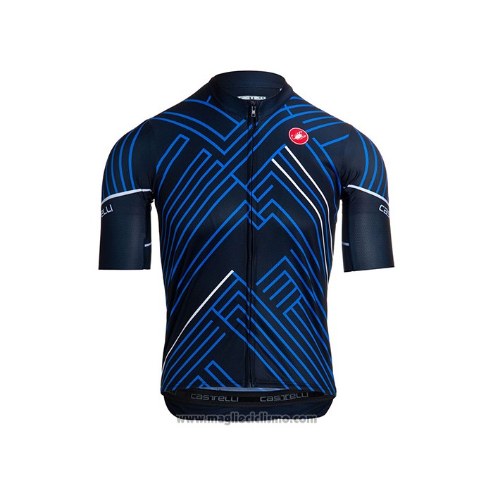 2021 Abbigliamento Ciclismo Castelli Blu Nero Bianco Manica Corta e Salopette