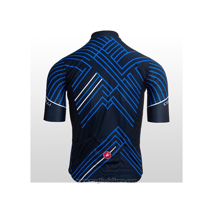 2021 Abbigliamento Ciclismo Castelli Blu Nero Bianco Manica Corta e Salopette