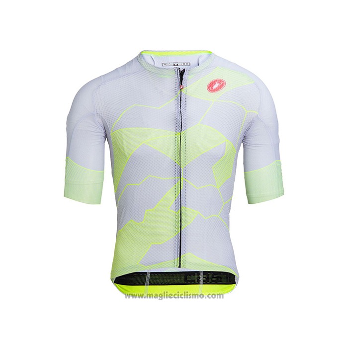 2021 Abbigliamento Ciclismo Castelli Chiaro Giallo Bianco Manica Corta e Salopette