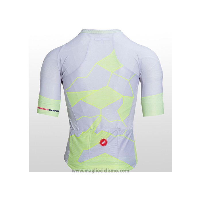 2021 Abbigliamento Ciclismo Castelli Chiaro Giallo Bianco Manica Corta e Salopette
