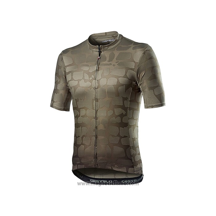 2021 Abbigliamento Ciclismo Castelli Marrone Verde Manica Corta e Salopette