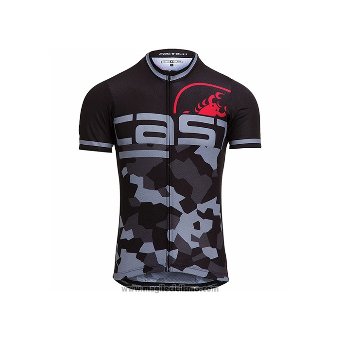 2021 Abbigliamento Ciclismo Castelli Nero Grigio Manica Corta e Salopette