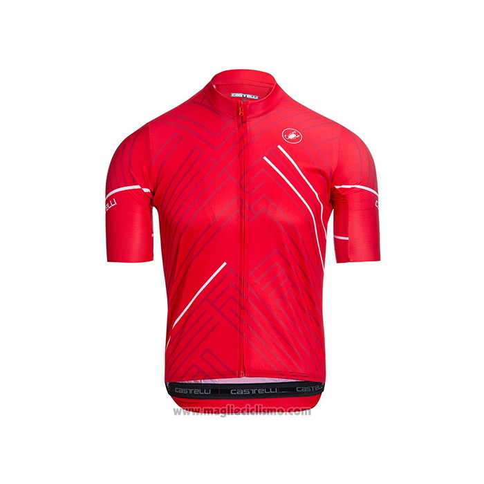 2021 Abbigliamento Ciclismo Castelli Rosso Bianco Manica Corta e Salopette