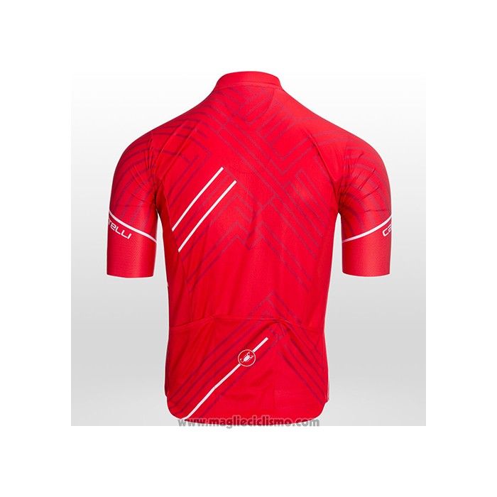 2021 Abbigliamento Ciclismo Castelli Rosso Bianco Manica Corta e Salopette