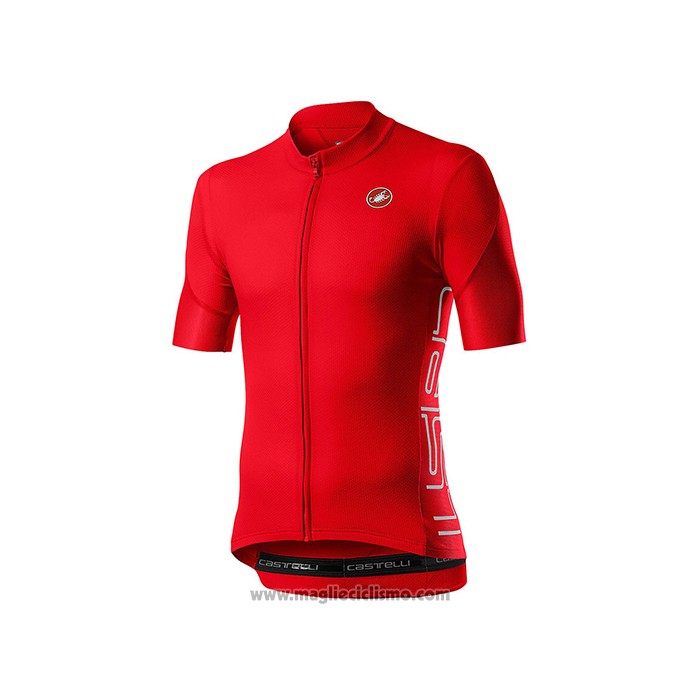 2021 Abbigliamento Ciclismo Castelli Rosso Manica Corta e Salopette