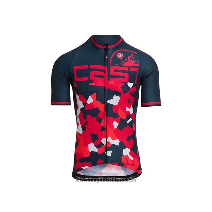 2021 Abbigliamento Ciclismo Castelli Rosso Spento Blu Manica Corta e Salopette