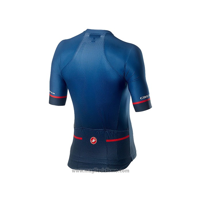 2021 Abbigliamento Ciclismo Castelli Scuro Nero Blu Manica Corta e Salopette